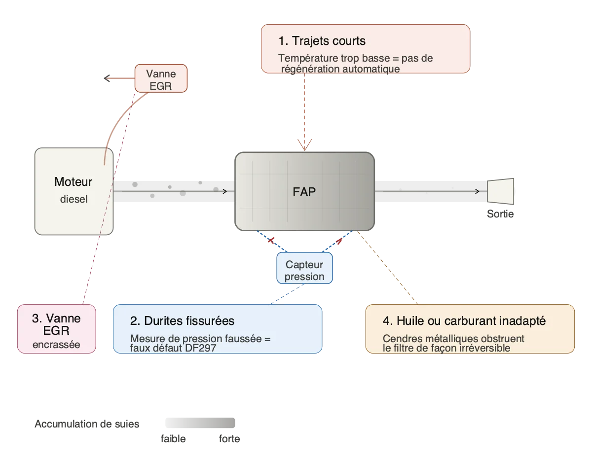 Illustration FAP se bouche  - causes